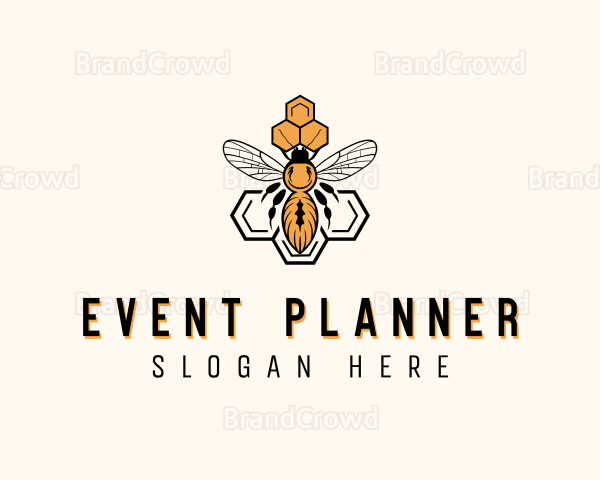 Bee Honeycomb Apiary Logo