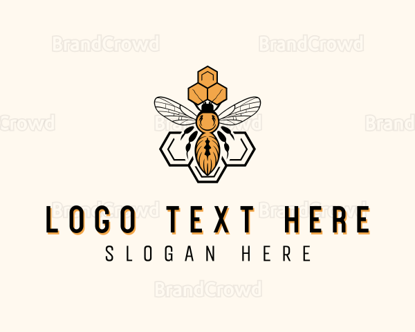 Bee Honeycomb Apiary Logo