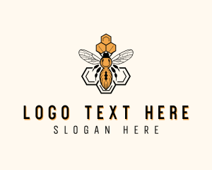 Beekeeper - Bee Honeycomb Apiary logo design