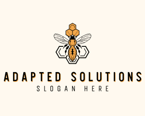 Bee Honeycomb Apiary Logo