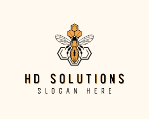 Bee Honeycomb Apiary Logo