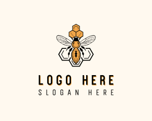 Bee Honeycomb Apiary Logo