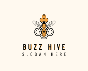 Bee - Bee Honeycomb Apiary logo design