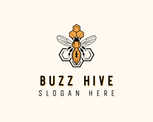 Bee Honeycomb Apiary logo design