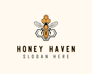 Apiculture - Bee Honeycomb Apiary logo design