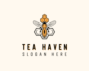 Bee Honeycomb Apiary logo design