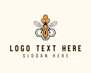 Wasp - Bee Honeycomb Apiary logo design
