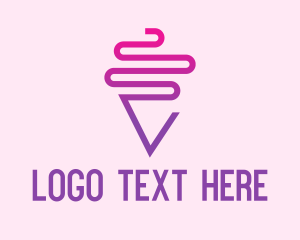 Yogurt - Monoline Pink Sundae logo design