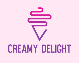 Yogurt - Monoline Pink Sundae logo design