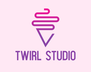 Twirl - Monoline Pink Sundae logo design