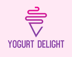 Yogurt - Monoline Pink Sundae logo design