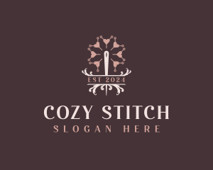 Seamstress Needle Stitching logo design