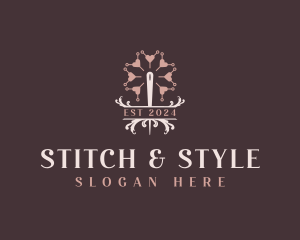 Seamstress Needle Stitching logo design