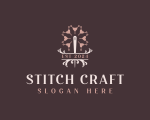 Seamstress Needle Stitching logo design