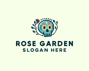Rose - Festive Skull Rose logo design