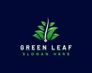 Natural Hair Leaf Treatment logo design