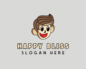 Happy Cartoon Boy logo design