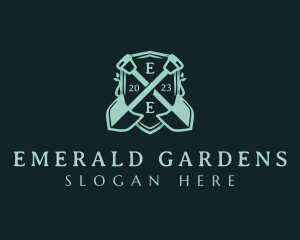 Shovel Gardening Spade logo design