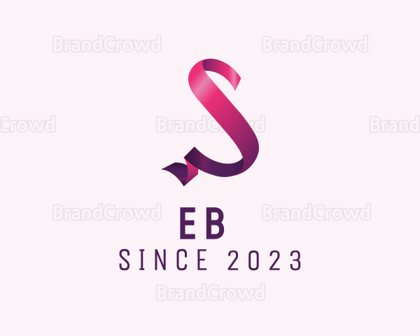 Ribbon Fashion Letter S Logo