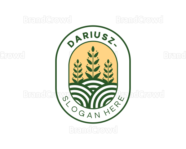 Wheat Plant Farm Logo