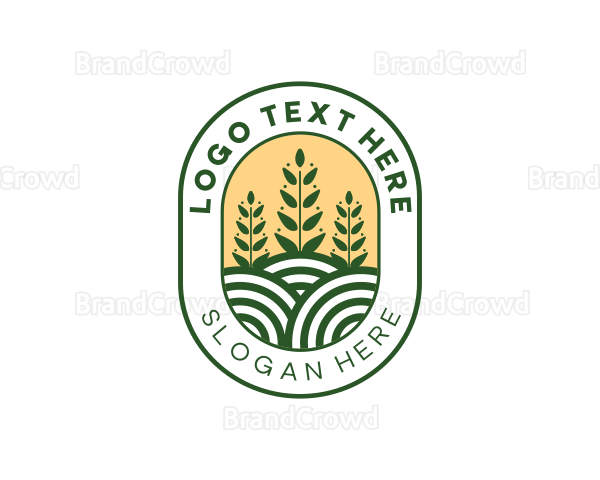 Wheat Plant Farm Logo