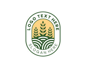 Organic - Wheat Plant Farm logo design