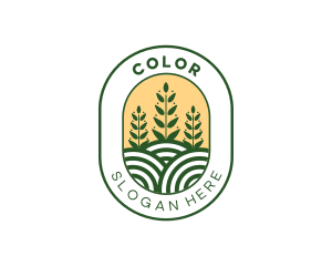 Wheat Plant Farm Logo