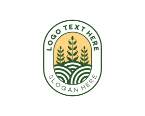 Wheat Plant Farm Logo