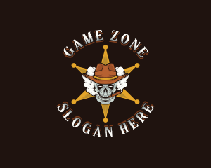 Skull Sheriff Smoke logo design