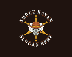 Skull Sheriff Smoke logo design