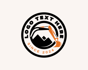 Contractor - Mountain Quarry Excavator logo design