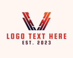 Metal Fabrication - Masculine Letter V Business logo design