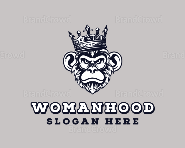 Crown Monkey Gorilla King Logo