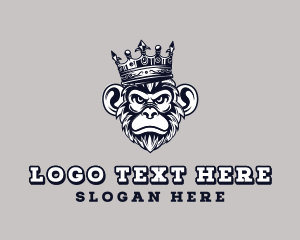 Twitch - Crown Monkey Gorilla King logo design