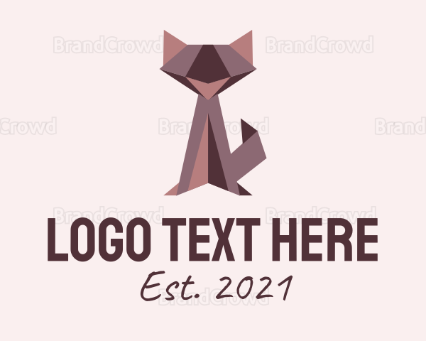 Cat Origami Paper Logo