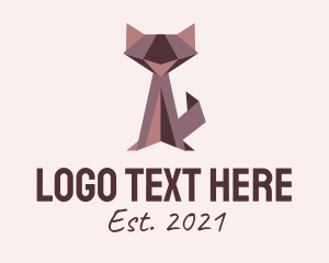 Animal Shelter - Cat Origami Paper logo design