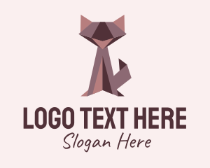 Cat Origami Paper Logo
