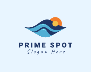 Beach Summer Waves logo design