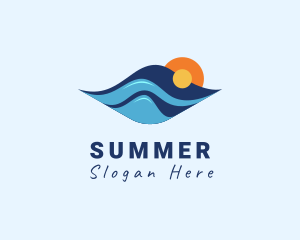 Beach Summer Waves logo design