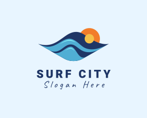 Beach Summer Waves logo design