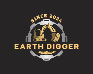 Digger - Excavator Backhoe Digger logo design