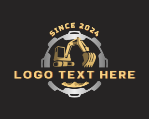 Cogwheel - Excavator Backhoe Digger logo design