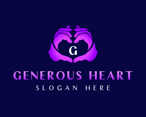 Love Hand Heart  logo design