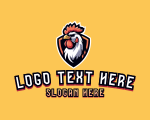Streaming - Gaming Rooster Shield logo design