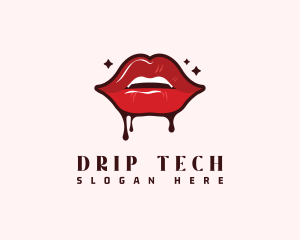 Cosmetics Red Lips logo design