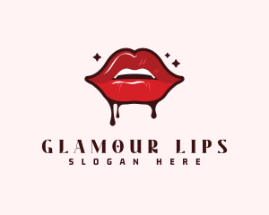 Cosmetics Red Lips logo design