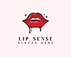 Cosmetics Red Lips logo design