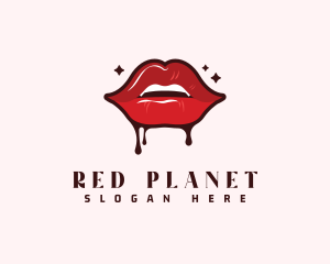 Cosmetics Red Lips logo design