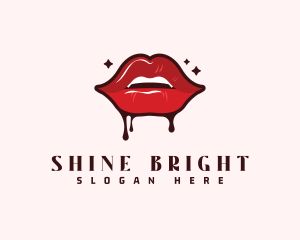 Glossy - Cosmetics Red Lips logo design