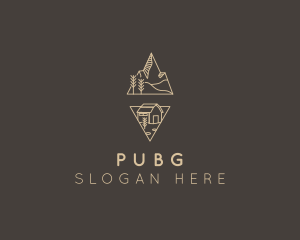 SImple Mountain Cabin Travel Logo